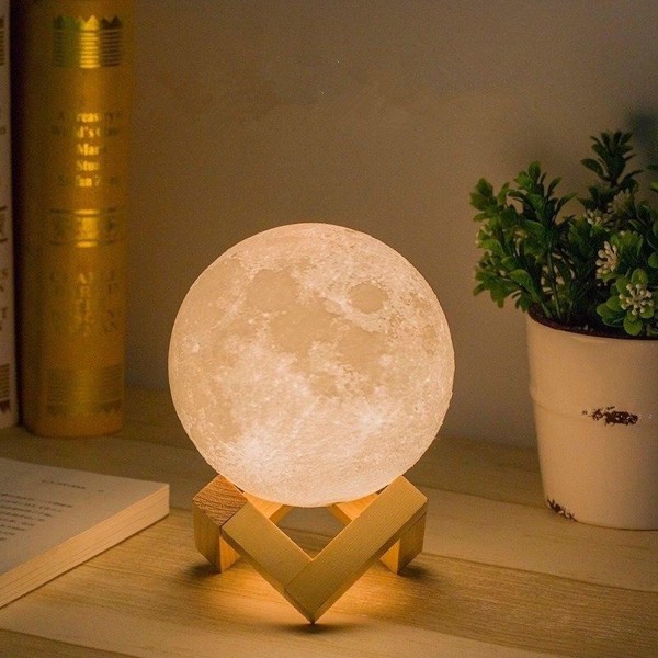 Lámpara luna en tres dimensiones para decorar