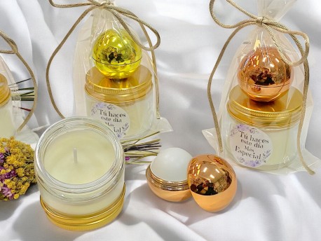Vela con b&aacute;lsamo de labios