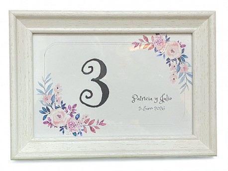 Meseros personalizados con dise&ntilde;o floral
