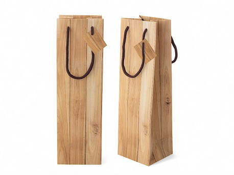 Bolsa para botella dise&ntilde;o madera