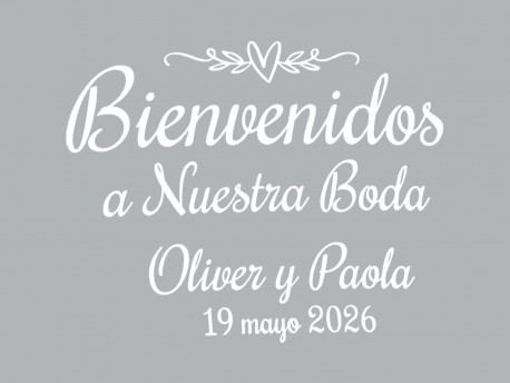 Vinilo personalizado &ldquo;Bienvenidos a Nuestra Boda&rdquo;