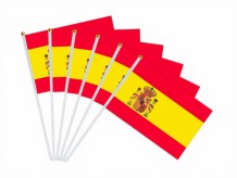 Pack de 12 banderas de España con mástil