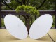 Sombrilla blanca elegante de madera y papel de 58 cm para bodas y eventos al aire libre