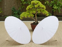Sombrilla blanca de madera y papel de 58 cm