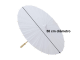 Sombrilla blanca elegante de madera y papel de 58 cm para bodas y eventos al aire libre