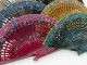 Abanicos calados de 19 cm pintados por ambas caras con flores y surtido de 6 colores para invitados de boda