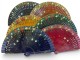 Abanicos calados de 19 cm pintados por ambas caras con flores y surtido de 6 colores para invitados de boda