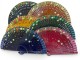 Abanicos calados de 19 cm pintados por ambas caras con flores y surtido de 6 colores para invitados de boda